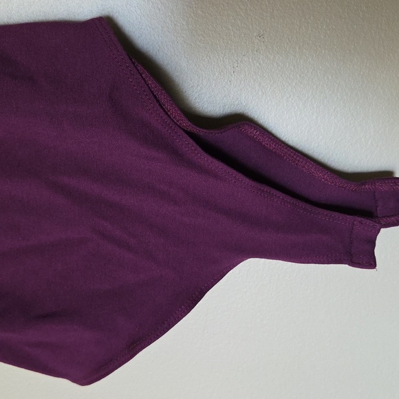 Socialite Purple Bodysuit V-Notch Design Size S - Picture 3 of 5